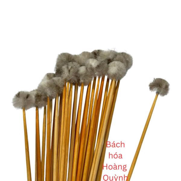 5 cây bông ngoáy tai bông ráy tai , bông se tai thân gỗ đầu lông màu xám tự nhiên size nhỏ