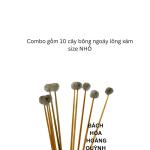 5 cây bông ngoáy tai bông ráy tai , bông se tai thân gỗ đầu lông màu xám tự nhiên size nhỏ