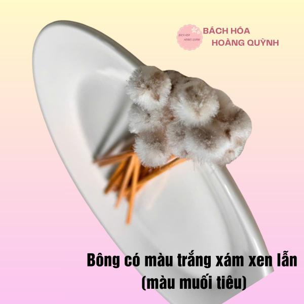 5 cây bông ngoáy tai bông ráy tai , bông se tai thân gỗ đầu lông màu xám tự nhiên size nhỏ