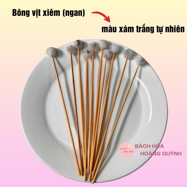 5 cây bông ngoáy tai bông ráy tai , bông se tai thân gỗ đầu lông màu xám tự nhiên size nhỏ