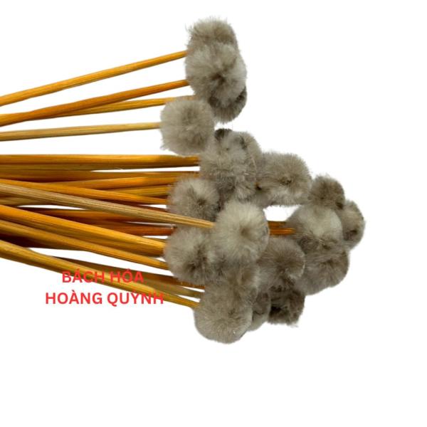 5 cây bông ngoáy tai bông ráy tai , bông se tai thân gỗ đầu lông màu xám tự nhiên size nhỏ