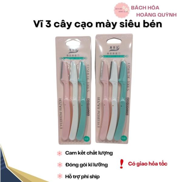 (Hàng mới) Vĩ 3 cây dao cạo lông mày