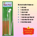 Bộ ráy tai 8 dụng cụ cán nhựa đỏ Nghĩa Vina nhíp chuốt đều, bộ móc ráy tai chuyên nghiệp , vệ sinh tai
