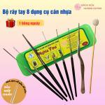 Bộ ráy tai 8 dụng cụ cán nhựa đen Nghĩa Vina nhíp mài chuốt , bộ móc ráy tai chuyên nghiệp , vệ sinh tai.