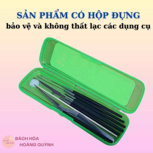 Bộ ráy tai 8 dụng cụ cán nhựa đen Nghĩa Vina nhíp mài chuốt , bộ móc ráy tai chuyên nghiệp , vệ sinh tai.