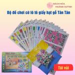 Bộ đồ chơi cờ lô tô giấy và hạt gỗ, túi vải Tân Tân , giải trí ngày tết.