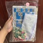 Bộ đồ chơi cờ lô tô giấy và hạt gỗ, túi vải Tân Tân , giải trí ngày tết.