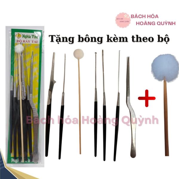 Bộ ráy tai 7 dụng cụ cán nhựa đen Nghĩa Vina
