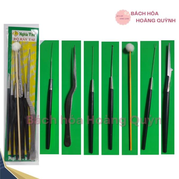 Bộ ráy tai 7 dụng cụ cán nhựa đen Nghĩa Vina