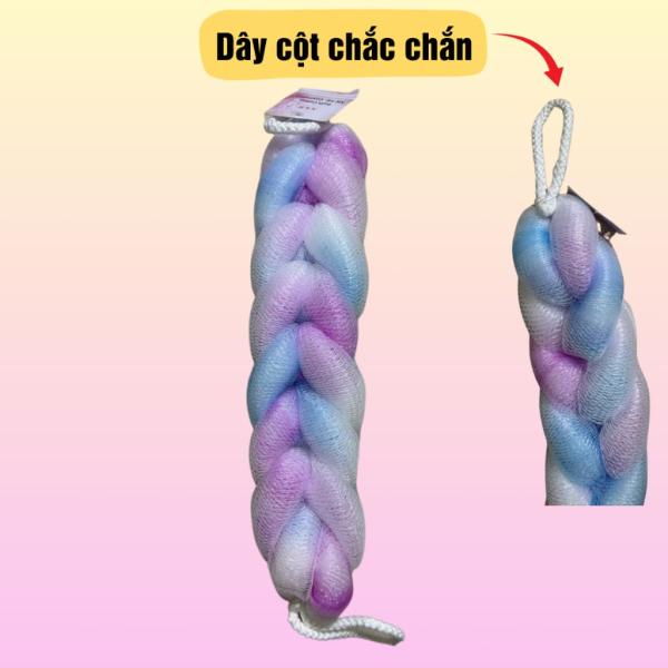 Bông tắm dài vải lưới mềm mại cao cấp, bông tắm tạo bọt chà lưng nhiều màu trẻ trung.