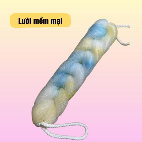 Bông tắm dài vải lưới mềm mại cao cấp, bông tắm tạo bọt chà lưng nhiều màu trẻ trung.