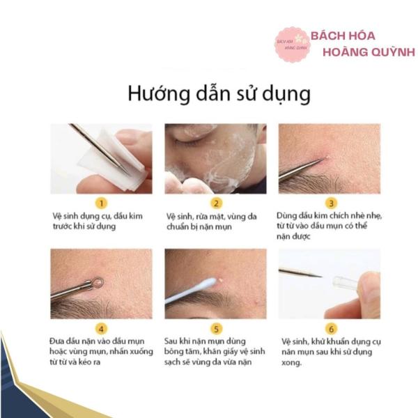 4cây nặn mụn đầu đen cao cấp màu hồng có hộp đựng , tiện dụng làm đẹp BHHQ