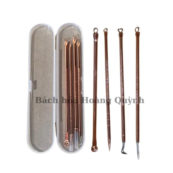4cây nặn mụn đầu đen cao cấp màu hồng có hộp đựng , tiện dụng làm đẹp BHHQ