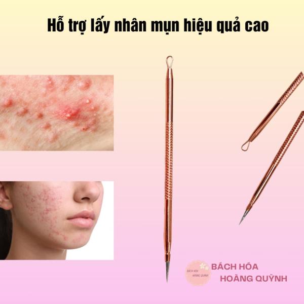 Cây nặn mụn đầu đen cao cấp màu hồng MLN sang trọng có túi nhựa xinh xắn , tiện dụng làm đẹp BHHQ