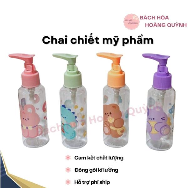 Chai chiết mỹ phẩm (dầu gội, sữa tắm...) mini thuận tiện du lịch họa tiết xinh xắn .