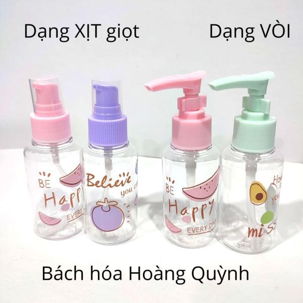 Chai chiết mỹ phẩm (dầu gội, sữa tắm...) mini thuận tiện du lịch họa tiết xinh xắn .