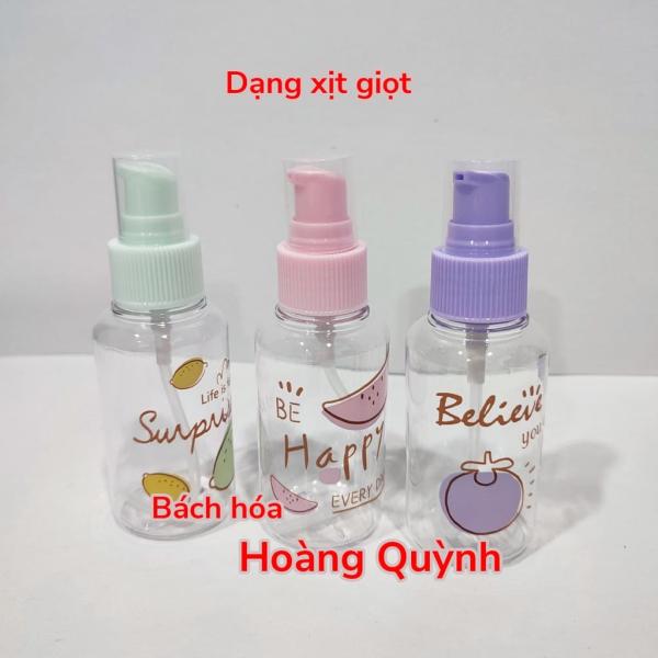 Chai chiết mỹ phẩm (dầu gội, sữa tắm...) mini thuận tiện du lịch họa tiết xinh xắn .