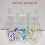 Chai chiết mỹ phẩm (dầu gội, sữa tắm...) dạng PHUN SƯƠNG mini thuận tiện du lịch họa tiết xinh xắn