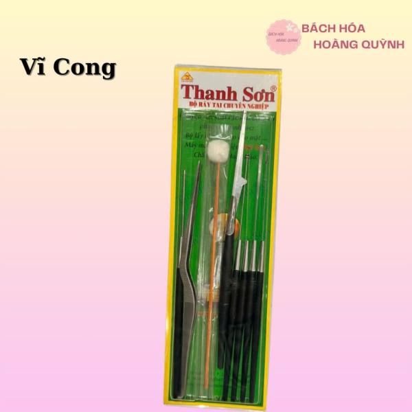 Combo 10 bộ lấy ráy tai 8 dụng cụ cán nhựa nhíp cong dày