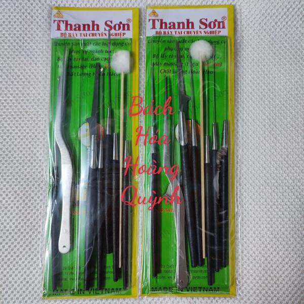 Combo 10 bộ lấy ráy tai 8 dụng cụ cán nhựa nhíp cong dày