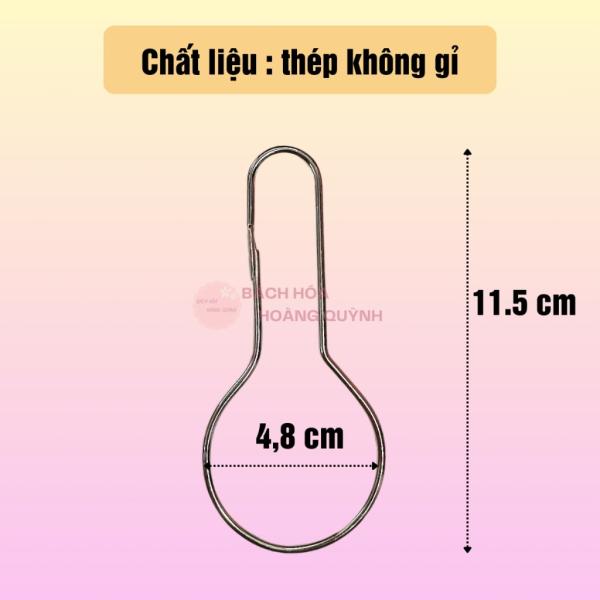 Combo 10 cái móc treo rèm size lớn, quần áo, hàng hóa , móc khoen lớn treo vật dụng hình trái bầu bằng thép không gỉ