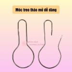 Combo 10 cái móc treo rèm size lớn, quần áo, hàng hóa , móc khoen lớn treo vật dụng hình trái bầu bằng thép không gỉ