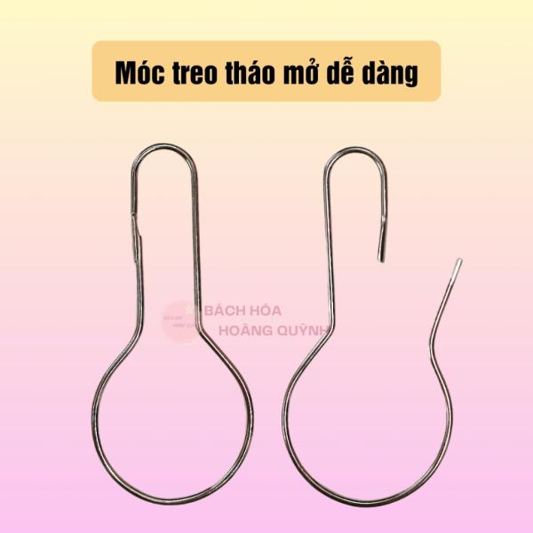Combo 10 cái móc treo rèm size lớn, quần áo, hàng hóa , móc khoen lớn treo vật dụng hình trái bầu bằng thép không gỉ