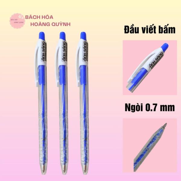 Combo 10 cây bút bi mực xanh ánh sáng ngòi 0.7 mm nét đẹp