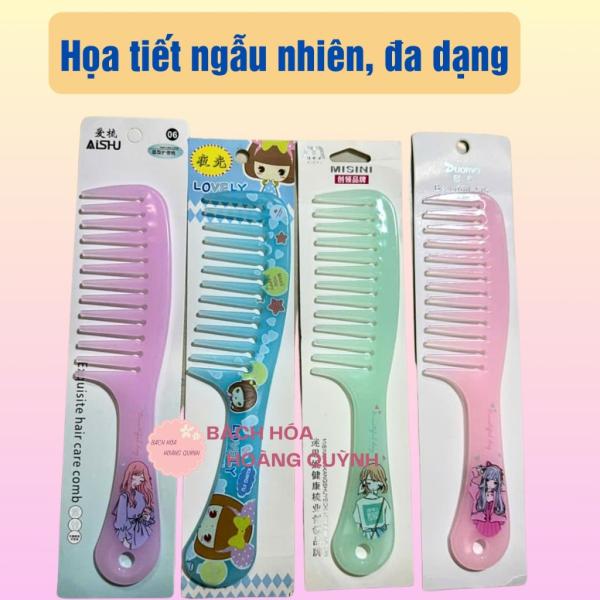 Combo 10 cây lược răng thưa, lược xù chải tóc xoăn loại nhỏ bằng nhựa nhiều màu sắc, họa tiết đa dạng ngẫu nhiên