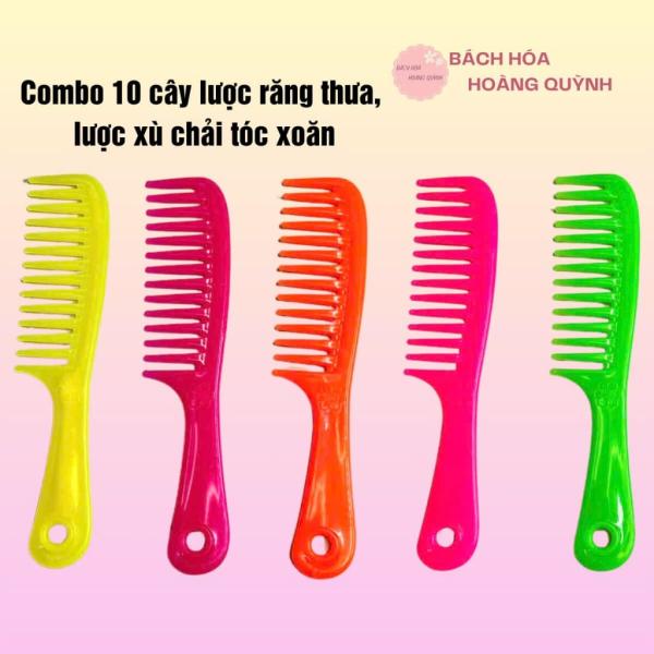 Combo 10 cây lược răng thưa- lược xù chải tóc xoăn Vĩnh Phước