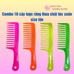 Combo 10 cây lược xù loại lớn đủ màu, lược răng thưa lớn chuyên chải tóc xoăn , giảm rụng tóc