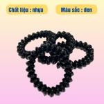Combo 5 dây cột tóc lò xo bằng nhựa màu đen tránh gãy rụng tóc,dây cột tóc nhựa thời trang cho phụ nữ.