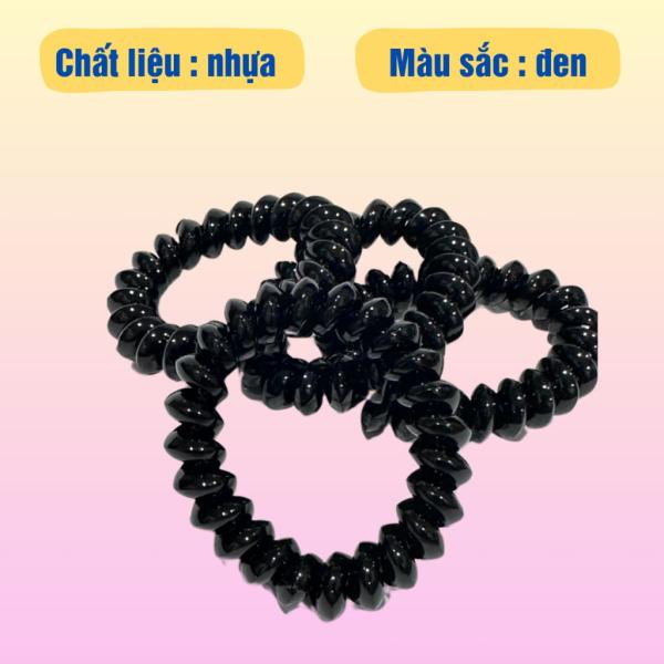 Combo 5 dây cột tóc lò xo bằng nhựa màu đen tránh gãy rụng tóc,dây cột tóc nhựa thời trang cho phụ nữ.