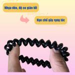 Combo 5 dây cột tóc lò xo bằng nhựa màu đen tránh gãy rụng tóc,dây cột tóc nhựa thời trang cho phụ nữ.