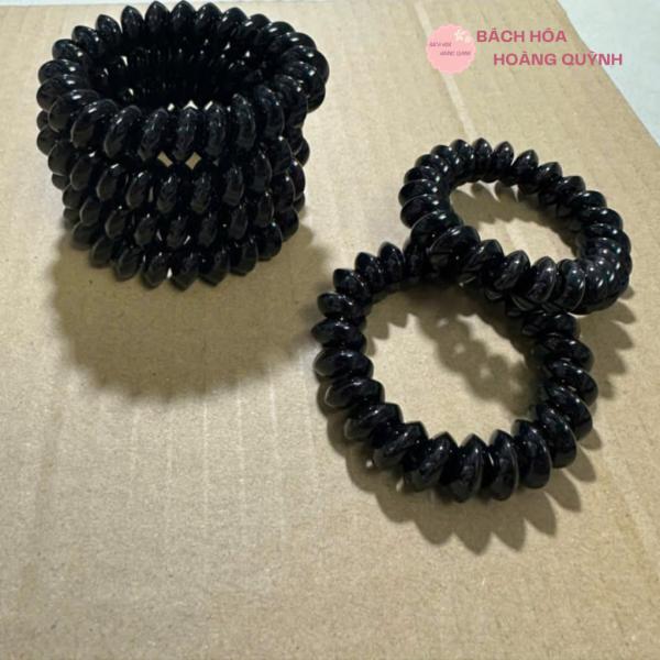 Combo 5 dây cột tóc lò xo bằng nhựa màu đen tránh gãy rụng tóc,dây cột tóc nhựa thời trang cho phụ nữ.