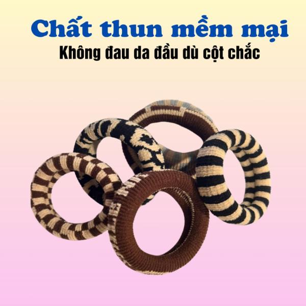 Combo 5 dây cột tóc lò xo bằng nhựa màu đen tránh gãy rụng tóc,dây cột tóc nhựa thời trang cho phụ nữ.