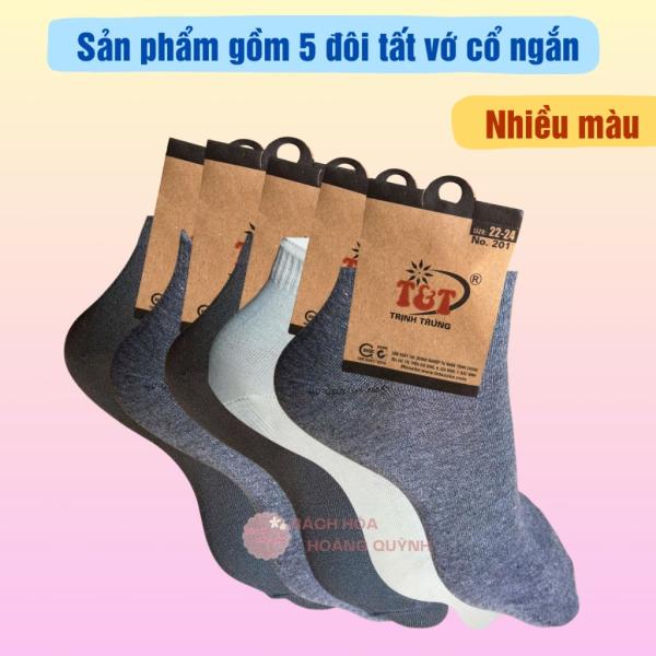 Combo 5 đôi tất vớ nam cổ ngắn đủ màu co giãn Trịnh Trung thoáng khí, co giãn
