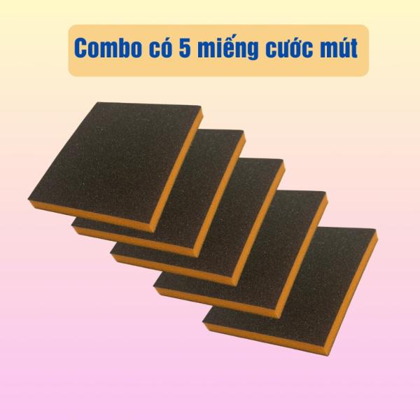 Combo 5 mếng mút xốp cam chà nồi,rửa chén bát, miếng chà nhám 2 mặt,miếng nhám chà xoong nồi loại bỏ rỉ sét