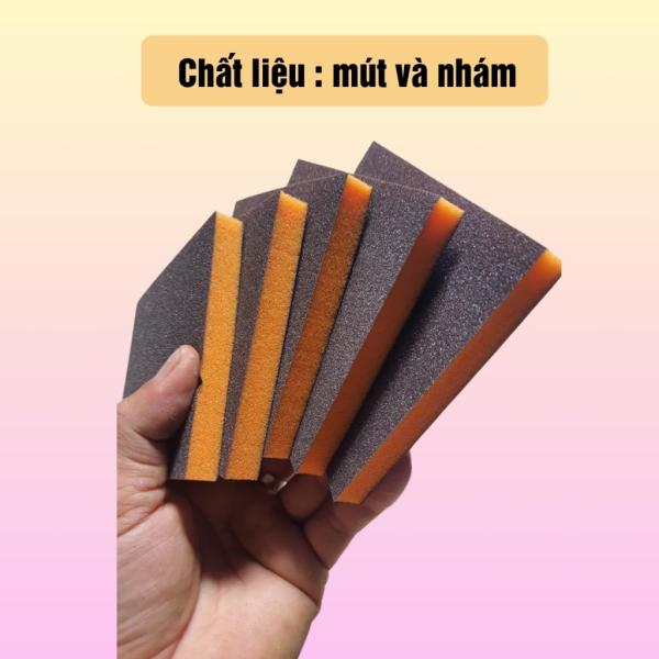 Combo 5 mếng mút xốp cam chà nồi,rửa chén bát, miếng chà nhám 2 mặt,miếng nhám chà xoong nồi loại bỏ rỉ sét