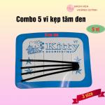 Combo 5 vĩ kẹp tăm màu đen, kẹp tóc tạo nhiều phong cách, kẹp xẹt mái, gim tóc nhiều size