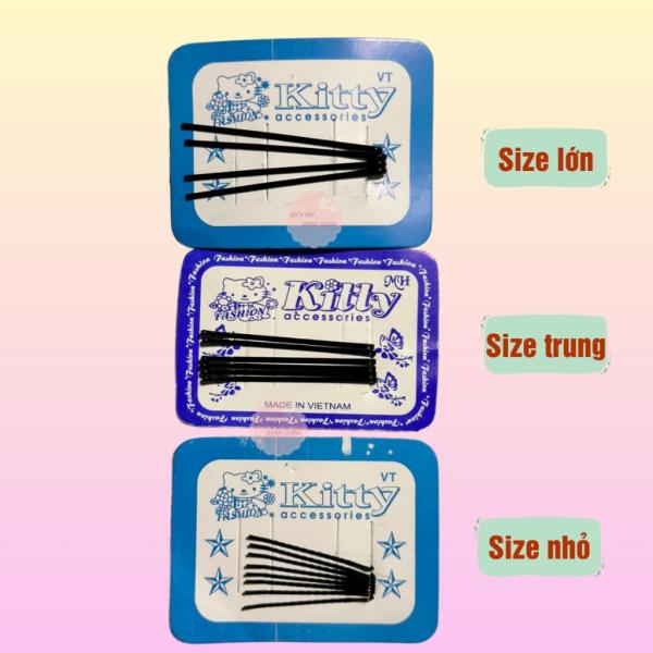 Combo 5 vĩ kẹp tăm màu đen, kẹp tóc tạo nhiều phong cách, kẹp xẹt mái, gim tóc nhiều size