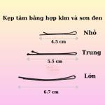 Combo 5 vĩ kẹp tăm màu đen, kẹp tóc tạo nhiều phong cách, kẹp xẹt mái, gim tóc nhiều size
