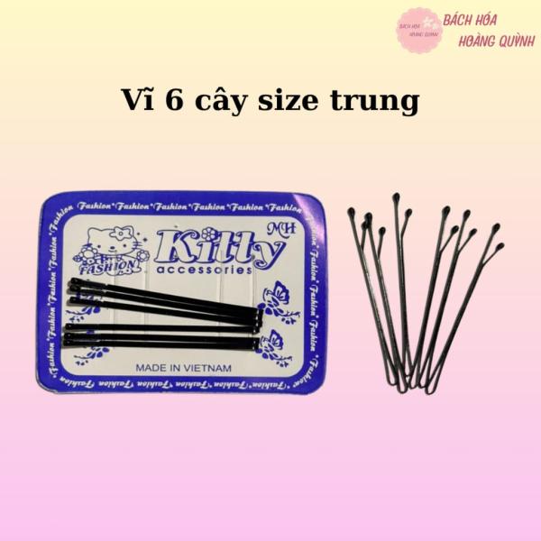 Combo 5 vĩ kẹp tăm màu đen, kẹp tóc tạo nhiều phong cách, kẹp xẹt mái, gim tóc nhiều size