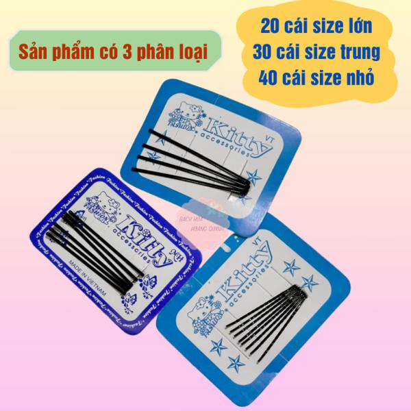 Combo 5 vĩ kẹp tăm màu đen, kẹp tóc tạo nhiều phong cách, kẹp xẹt mái, gim tóc nhiều size