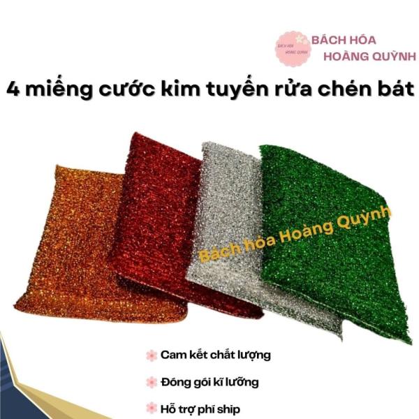 Combo 8 miếng cước kim tuyến rửa chén bát, xoong nồi Đông Dương