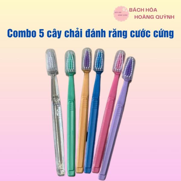 Combo 5 cây bàn chải đánh răng Happy nhựa đục có nắp đậy