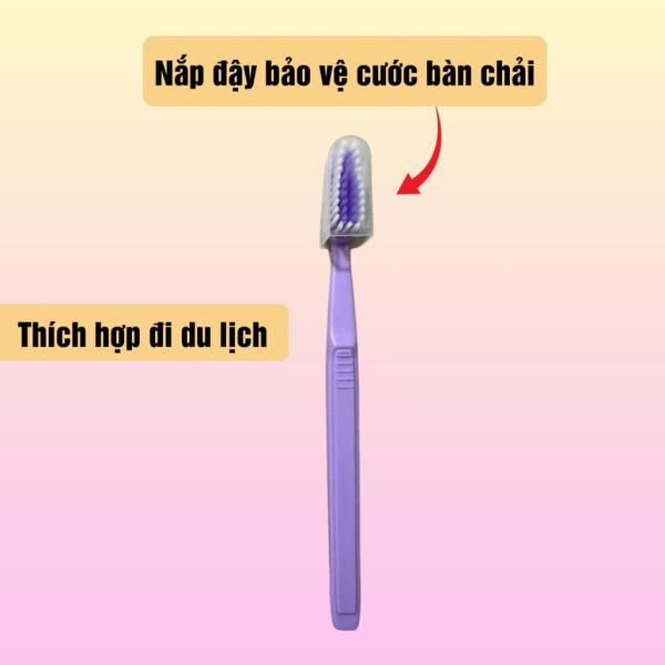 Combo 5 cây bàn chải đánh răng Happy nhựa đục có nắp đậy