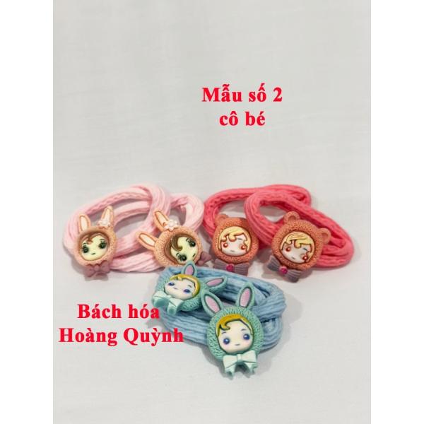 2 dây côt tóc (1 cặp) cho bé họa tiết xinh xắn