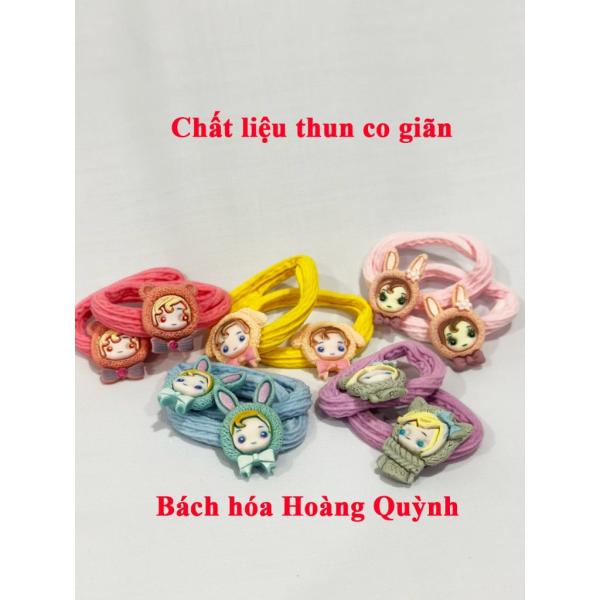 2 dây côt tóc (1 cặp) cho bé họa tiết xinh xắn