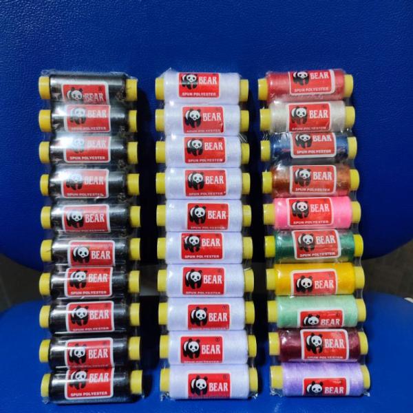1 Lốc (10 Ống) Chỉ Cuộn Dai Và Chắc Chắn Nhiều Màu Hoặc Trắng, Đen